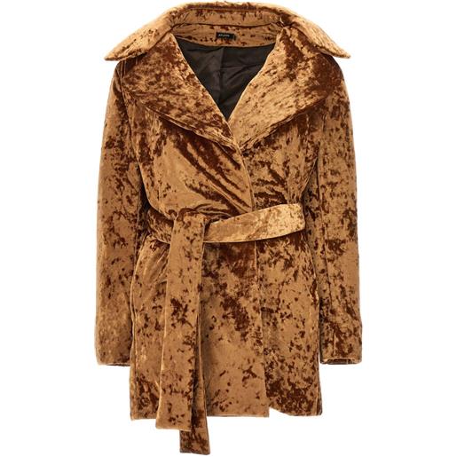 Atlein cappotto in velluto - marrone