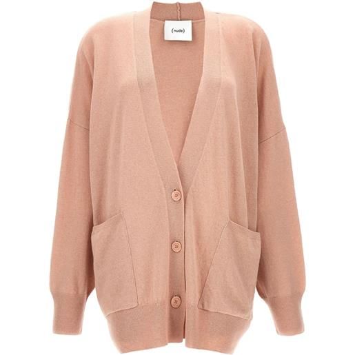 Nude cardigan pesante - rosa