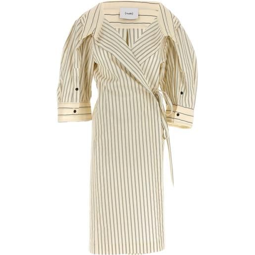 Nude chemisier a righe - bianco