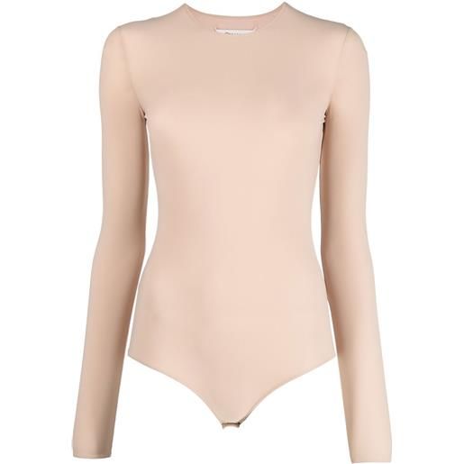 Maison Margiela body con collo rialzato - toni neutri