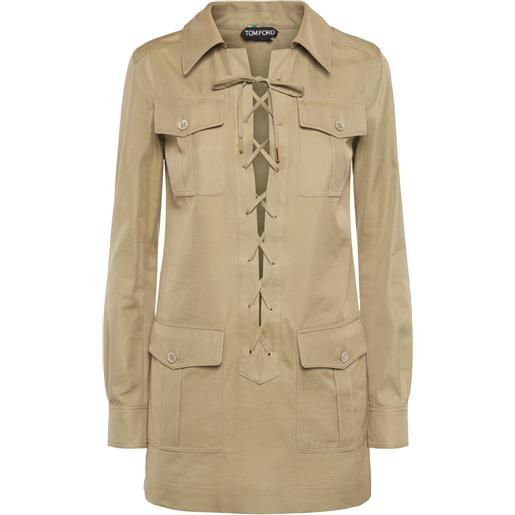 TOM FORD vestito in twill di cotone e seta