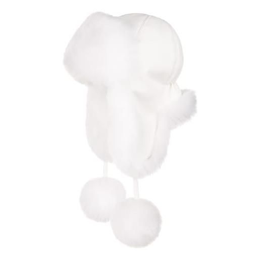 Futrzane cappello aviatore - colbacco in pelle con pelliccia sintetica da donna (l, bianco - bianco siberian)