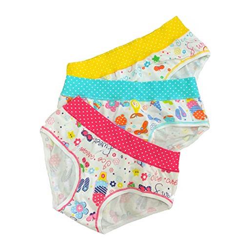 JADEA slip bimba, offerta 6 pezzi, slip bambina fantasia in cotone (104, 110)