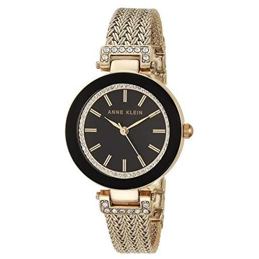 Anne Klein orologio da donna con bracciale a rete con accenti di cristalli premium, ak/1906bkgb