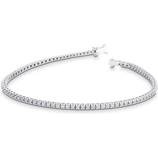 Gioielli di Valenza bracciale tennis in oro bianco 750 con diamanti