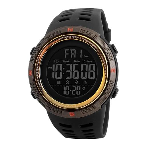 SANDA Orologio Cinturino in TPU Orologio da polso con doppio display per uomo Cronografo Sveglia Funzione conto alla rovescia Orologi da uomo di lusso  1511