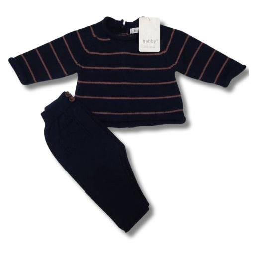 Babby completo nascita neonato in misto lana - righe