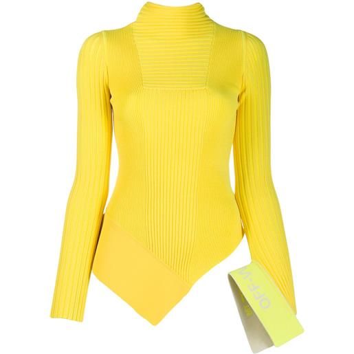 Off-White top asimmetrico - giallo