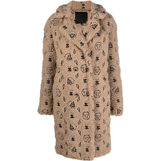 Philipp Plein cappotto con ricamo - toni neutri