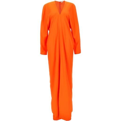 Ferragamo abito lungo con scollo a v - rosso