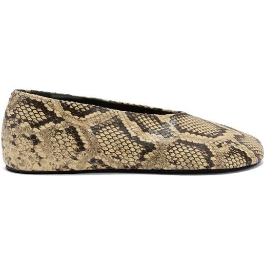 Jil Sander ballerine con effetto serpente - toni neutri