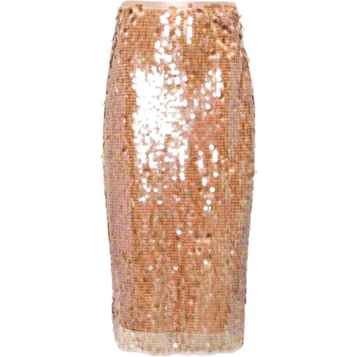 LoveShackFancy gonna midi miller con paillettes - toni neutri