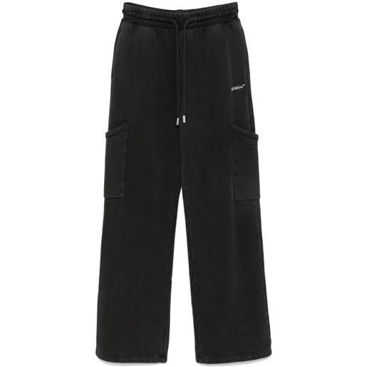 Off-White joggers cargo neri con logo bookish - nero