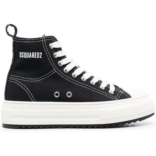 DSQUARED2 sneakers alte con plateau - nero