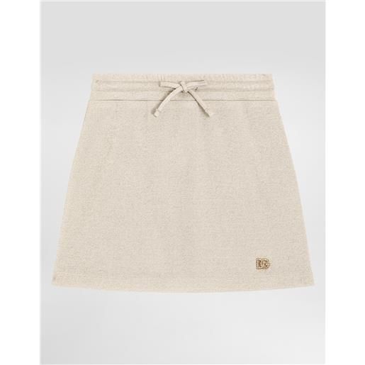 Dolce & Gabbana gonna in jersey lurex con logo dg