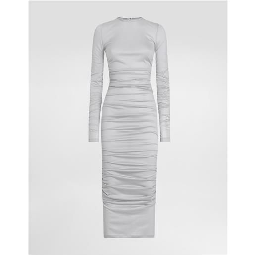 Dolce & Gabbana abito longuette drappeggiato in jersey di lana