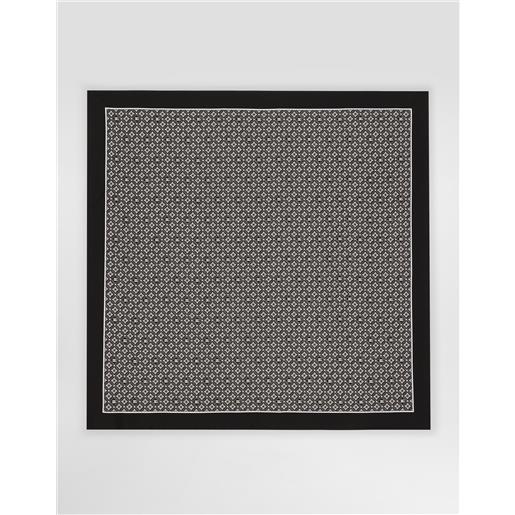 Dolce & Gabbana foulard in seta con stampa microdisegni e logo