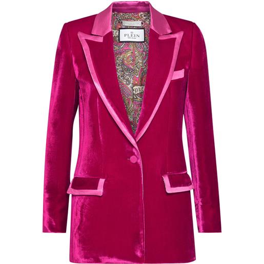 Philipp Plein blazer con bordo a contrasto - rosa