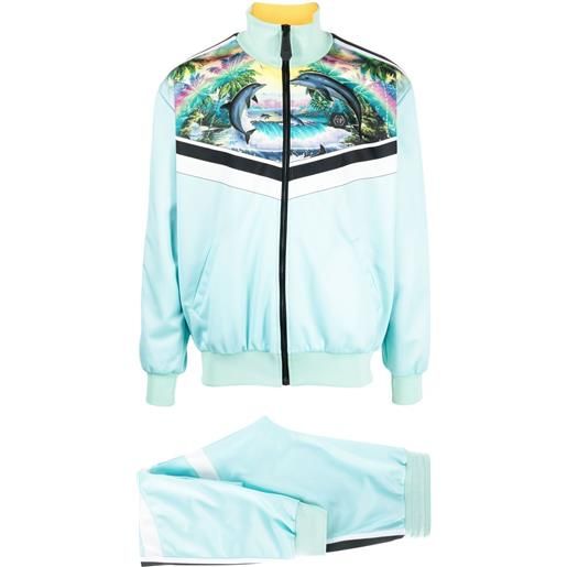 Philipp Plein tuta sportiva con stampa - blu