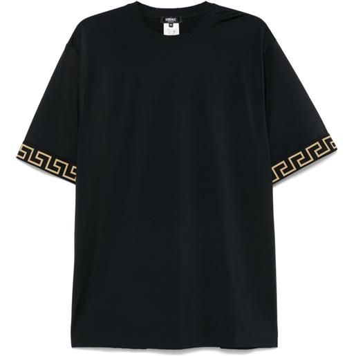 Versace t-shirt con bordo greca - nero