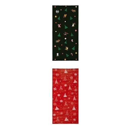 Buff pacchetto duo scaldacollo original eco. Stretch natale nero e original natale rosso taglia unica adulti