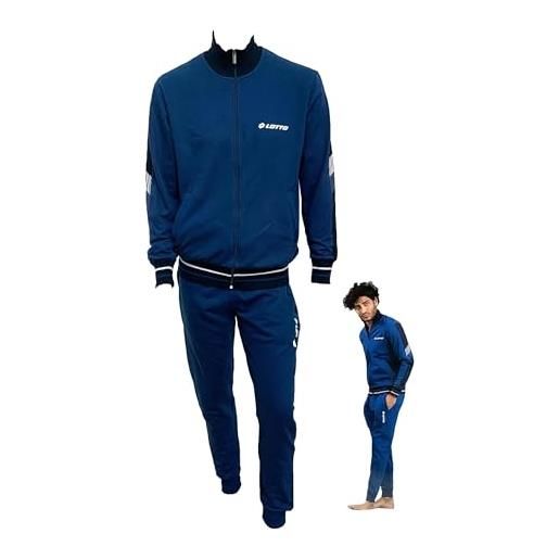 Lotto tuta uomo in felpa garzata, vari modelli anche ragazzo, tuta sportiva uomo, tuta uomo cotone felpato (jeans 2012, xxl)