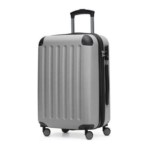 British Traveller Valigia Trolley Rigida A Mano 56x37x22 Cm - Marrone, 4 Ruote Girevoli, Lucchetto TSA, Interni Organizzati