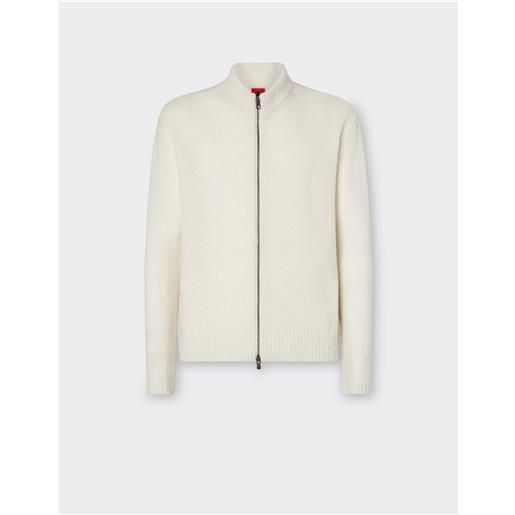 Ferrari cardigan con zip in cashmere e lana merino - male maglieria e felpe avorio