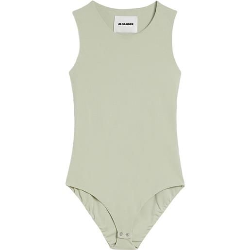 Jil Sander body smanicato con scollo rotondo - toni neutri