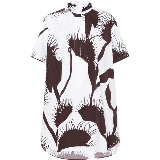 Ferragamo cropped venus print kaftan - marrone