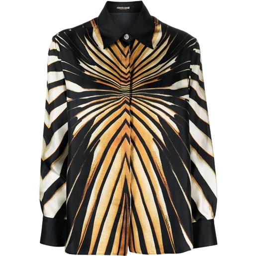 Roberto Cavalli camicia con fantasia astratta - nero