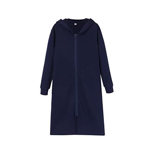 Generico vestaglia bambino comodo microfibra accappatoio flanella con tasche cappuccio invernale manica lunga vestaglia bambina peloso leggero assorbente kimono pigiama indumenti da notte ragazza e ragazzo