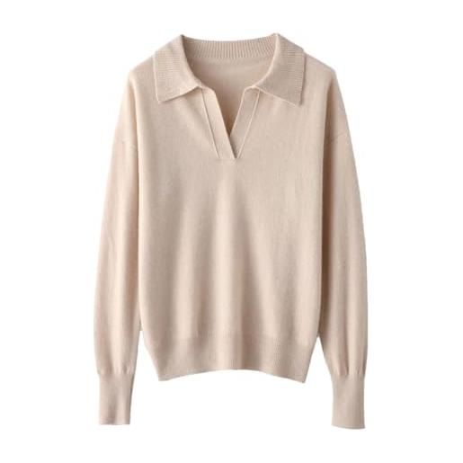 Generic polo da donna maglione di lana pullover top a maniche lunghe lavorato a maglia casual