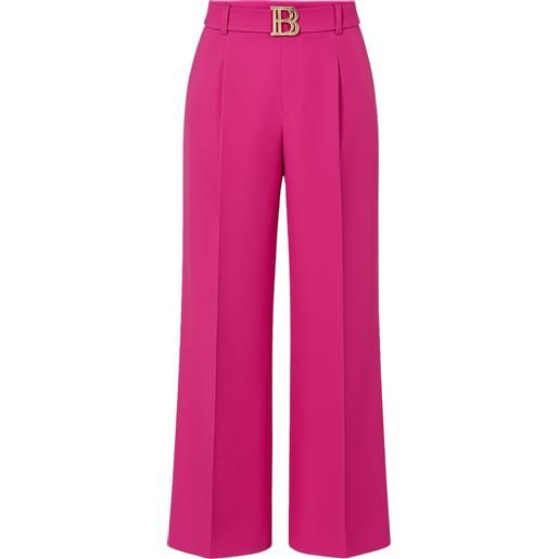 BABYLON pantalone in raso elegante over con logo metallico dorato  babylon