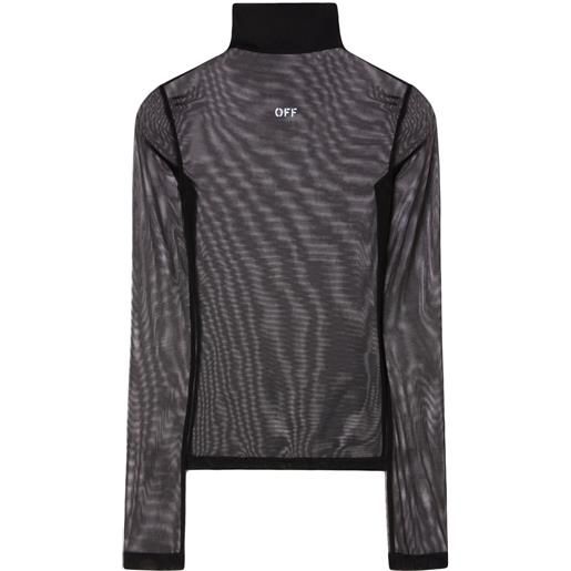 Off-White top off stamp a maniche lunghe - nero