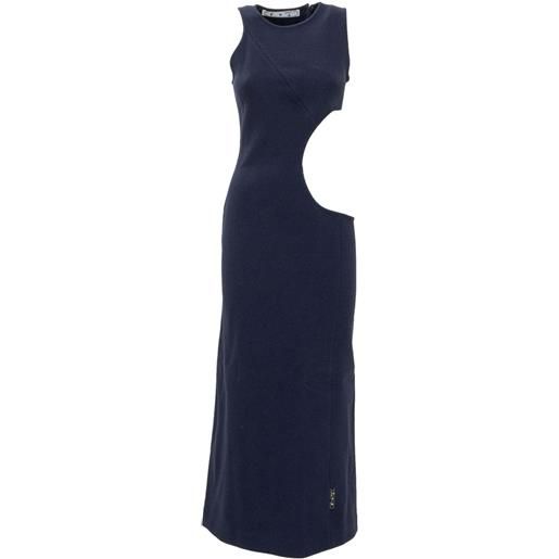 Off-White abito lungo con dettaglio cut-out - blu