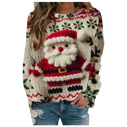 Generico maglioncino natalizio maglioncino natale bambina christmas tree sweatshirt women shiny christmas tree graphic shirt casual long sleeve pullover blouse maglione donna natale maglione