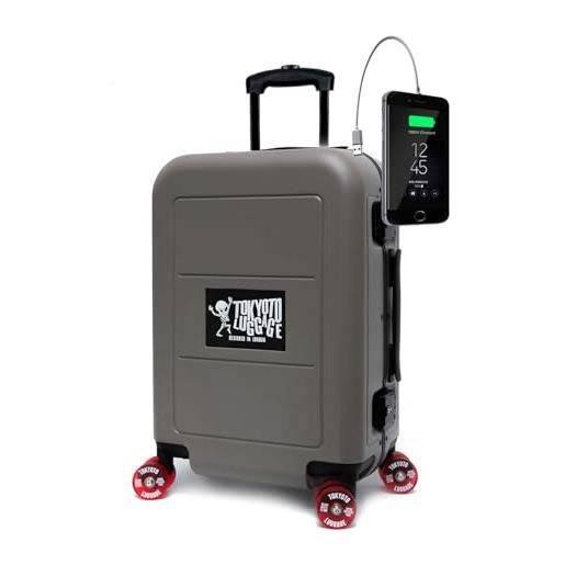 Valigia A Mano 20 Pollici - Con Ricarica USB, Tasca Laptop, Ruote Girevoli, Lucchetto TSA, Nero