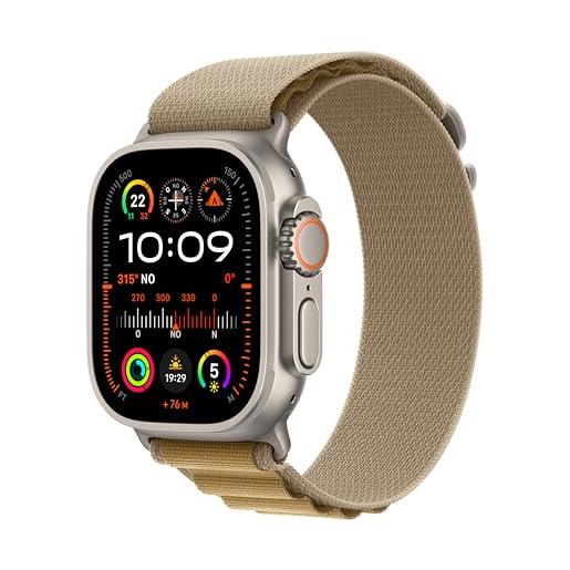 Apple watch ultra 2 gps + cellular 49 mm sportwatch con robusta cassa in titanio naturale e alpine loop sahara - large. Fitness tracker, gps di precisione, tanta autonomia, luminoso display retina