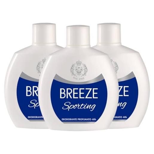Breeze squeeze deodorante profumato unisex 48h 100 ml (3, Breeze deodorante sporting)