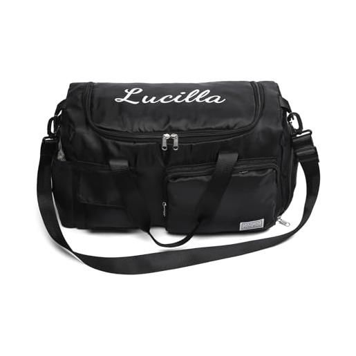 Borsone Sportivo 40L Nero - Per Palestra, Viaggio, Con Tracolla Regolabile - Foto 2