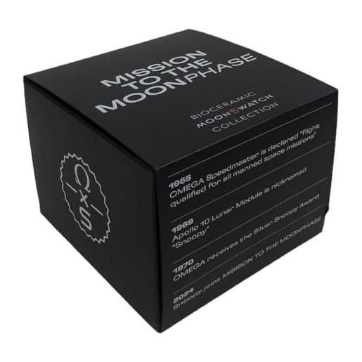 ALE E COMMERCE orologio da polso moonswatch realizzato per omega x swatch mission to the moonphase snoopy nero