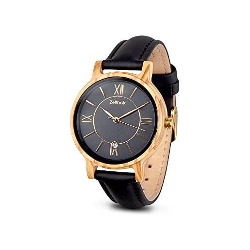 Orologio Uomo Zeitholz Klitten In Legno Di Palissandro - 42mm, Movimento Quarzo Giapponese, Calendario E Fasi Lunari - 3