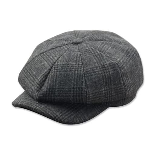 LumiSyne vintage berretto piatto coppola uomo donna 8 pannelli cappello baker boy tweed a spina di pesce misto lana regolabile baschi scozzesi berretto gatsby newsboy cap cappellino autunno invernale