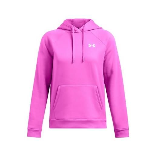 Under Armour armour fleece hoodie maglia di tuta, magenta vivido / / bianco, s donna