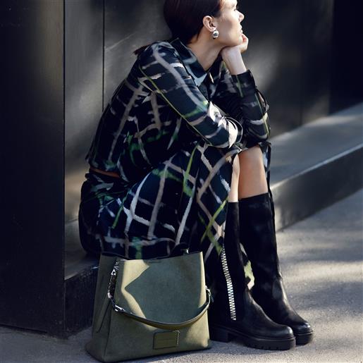 CafèNoir cafè noir borsa a spalla effetto scamosciato con manico imbottito