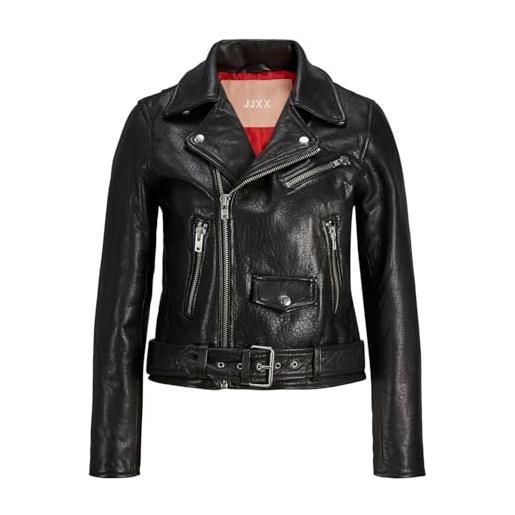 JJXX s jxholly leather biker jkt noos, giacchetta di pelle donna, nero, s