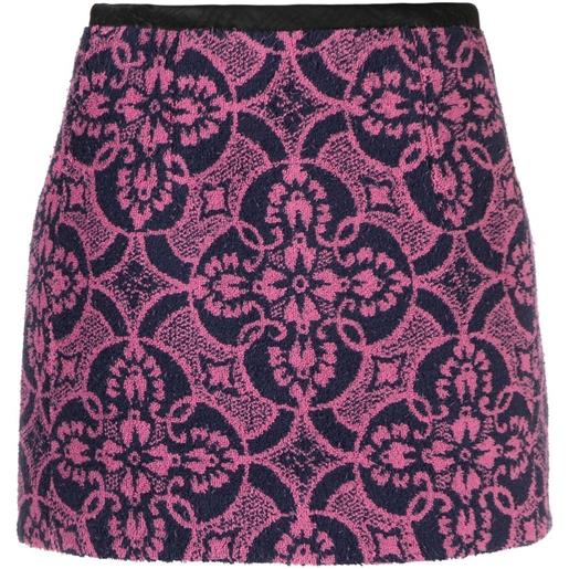 Marine Serre minigonna towels con effetto jacquard - rosa