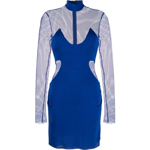 TOM FORD abito corto con inserti - blu