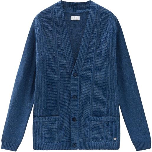 Woolrich cardigan con scollo a v - blu